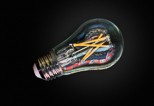 surreal lightbulb representing ideas, image by Don Goldman